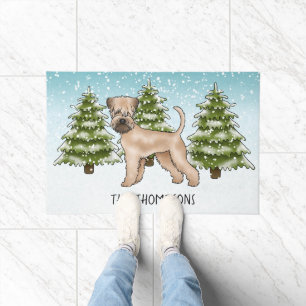Paillasson Terrier Wheaten à poil doux Forêt enneigée d'hiver