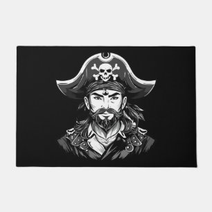 Paillasson Tête de pirate avec chapeau de marin et cache-œil