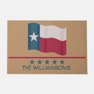 Paillasson Texas Lone Star Nom du drapeau personnalisé
