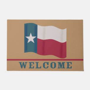 Paillasson Texas Red White Blue Lone Star drapeau Bienvenue