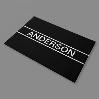 Paillasson Texte personnalisable | Bold Modern Black & White