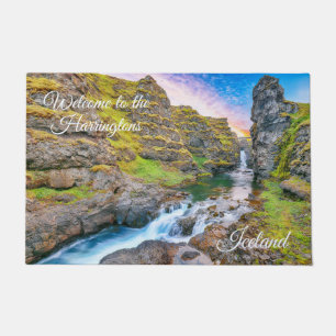 Paillasson Texte Personnalisé Cascades de Kolufossar, Islande