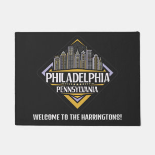 Paillasson Texte personnalisé Philadelphie Pennsylvanie
