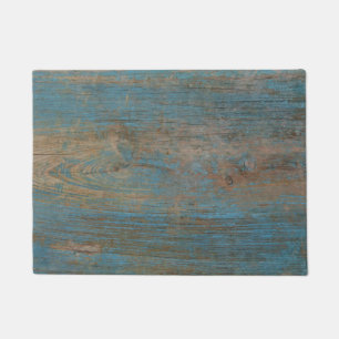 Paillasson Texture bleue en bois de plage de Faux