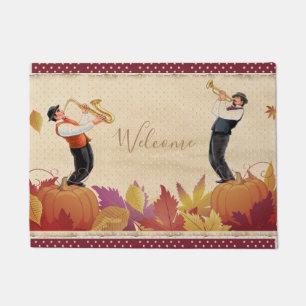 Paillasson Thanksgiving Jazz Fall Maple Feuilles Vintages
