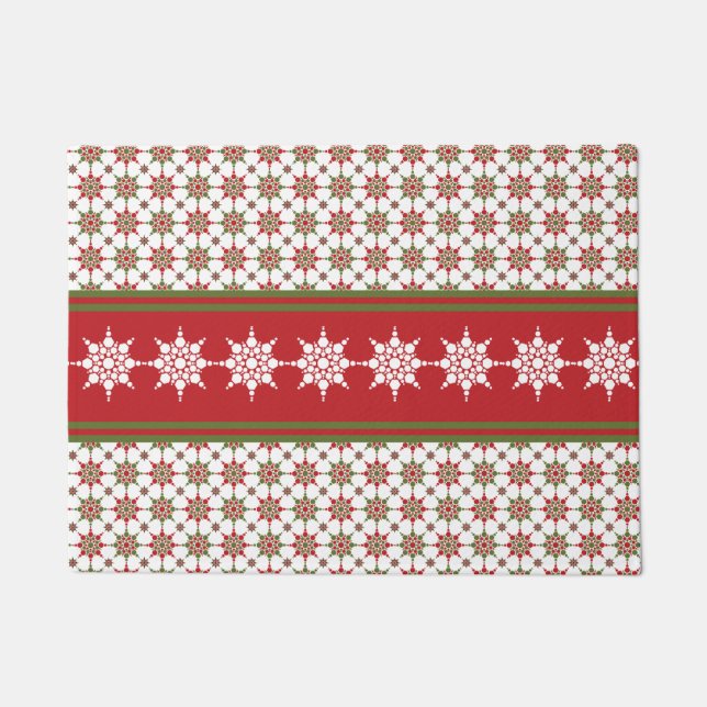 Paillasson Thème de Flambeau de neige Motif d'hiver Noël (Devant)