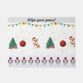 Paillasson Thème de Noël du chien de fête