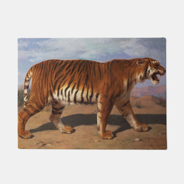 Paillasson Tigre sauvage à la chasse (par Rosa Bonheur) (Devant)