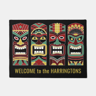 Paillasson Tiki Totems porte texte personnalisé mat