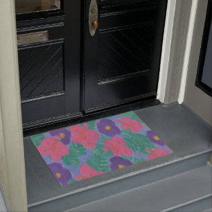 Paillasson Tissu de fleurs d'Hibiscus tropicaux