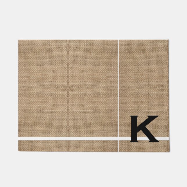 Paillasson Toile de jute de monogramme (Devant)