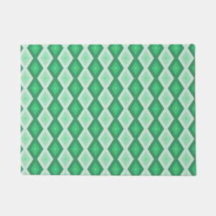 Paillasson Tons de motif diamant vert
