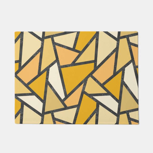 Paillasson Tons de motif en vitrail jaune (Devant)