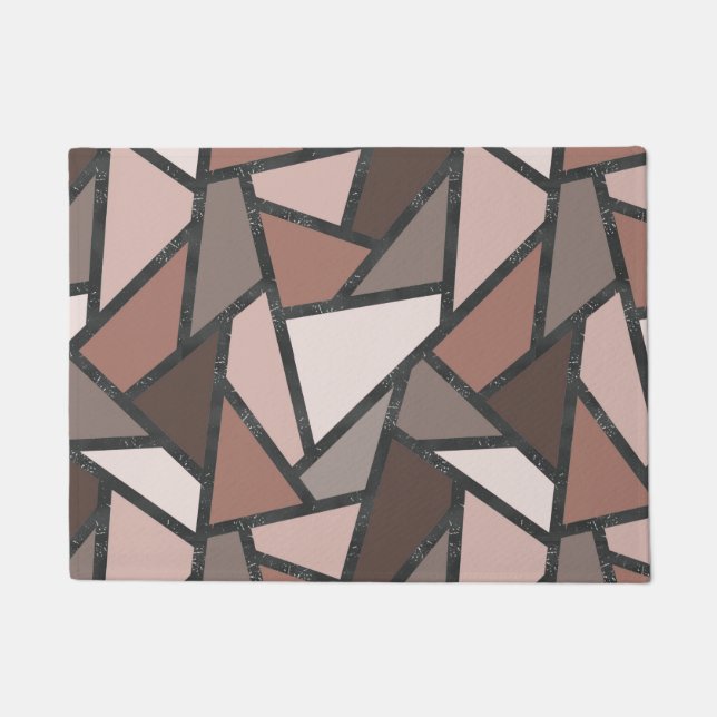 Paillasson Tons de motif en vitrail marron (Devant)