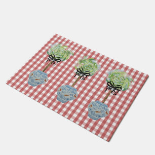 Paillasson Topiacées Bleu et Blanc Ginger Jar Doormat Rug
