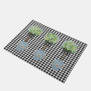Paillasson Topiacées Bleu et Blanc Ginger Jar Doormat Rug