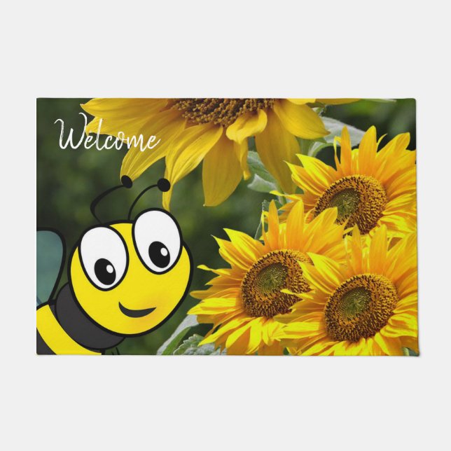 Paillasson Tournesol Bumblebee Porte Mat (Devant)