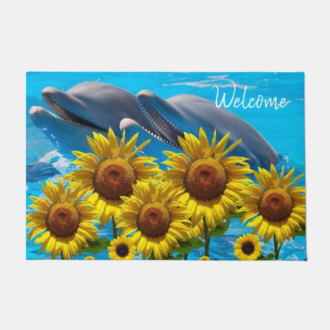 Paillasson Tournesol Dauphin Porte Mat (Devant)