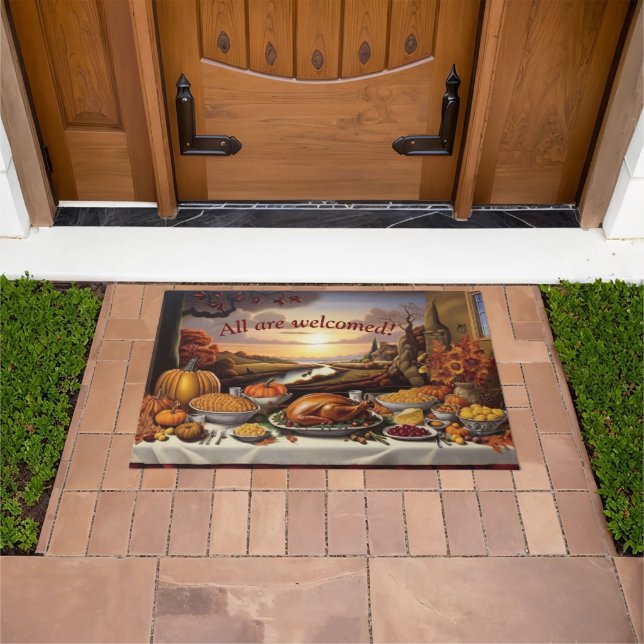 Paillasson Tous Sont Accueillis Thanksgiving Door Mat (De plein air)