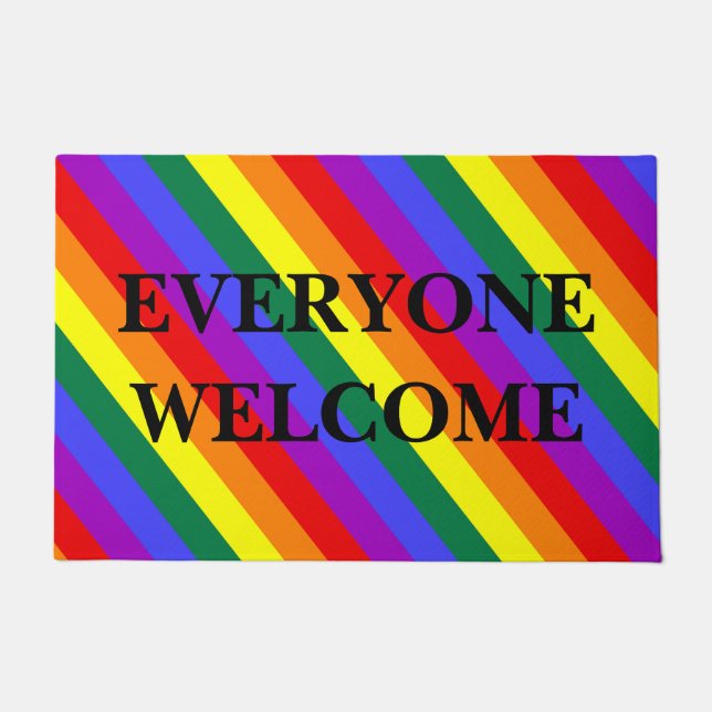 Paillasson Tout le monde accueille les couleurs LGBT (Devant)