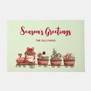 Paillasson Train de Noël Vintage avec jouets