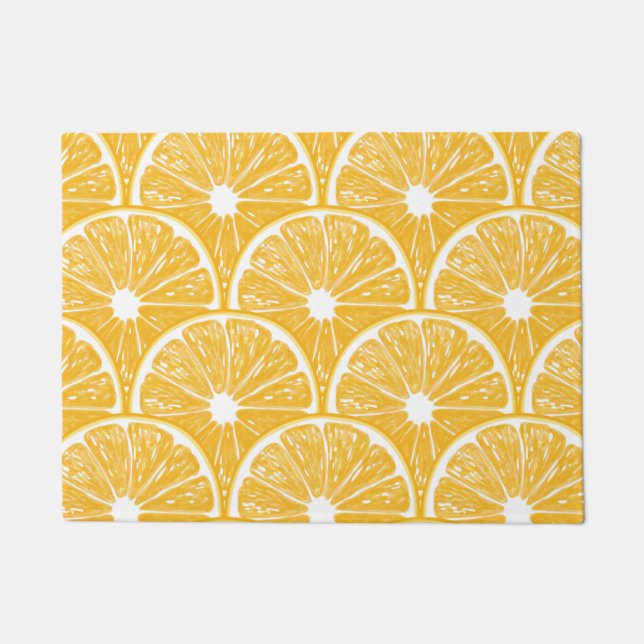 Paillasson Tranches orange, motif de fruits tropicaux (Devant)