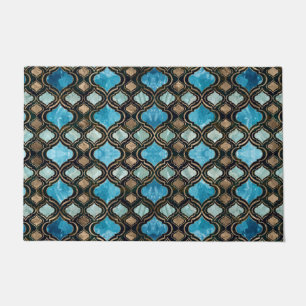 Paillasson Trellis marocain Textures de cristal bleu