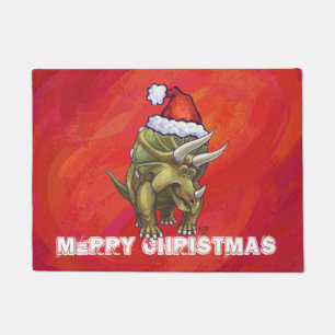Paillasson Tricératops Noël En Rouge