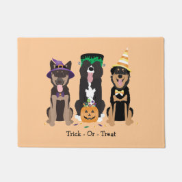 Paillasson Trick Ou Traiter Les Chiens En Costumes D'Hallowee