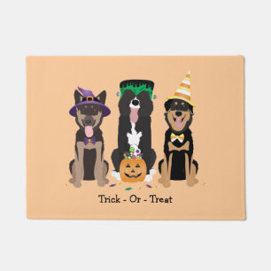 Paillasson Trick Ou Traiter Les Chiens En Costumes D'Hallowee