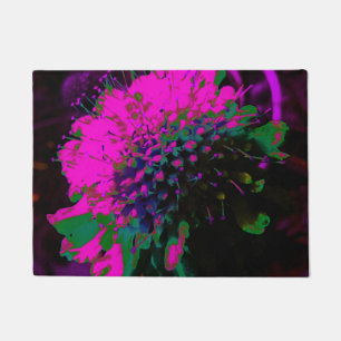 Paillasson Trippy Abstrait rétro rose chaud et noir
