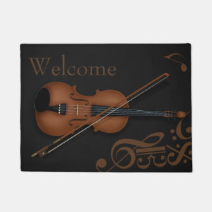Paillasson Trompe L'oeil Violon & Bow Elégant noir Personnali