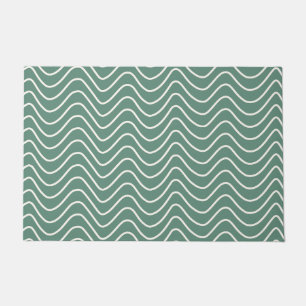 Paillasson Tropical Green Chevron Motif Minimal Zigzag