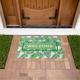 Paillasson Tropical Green Palm Feuilles Coutume d'été