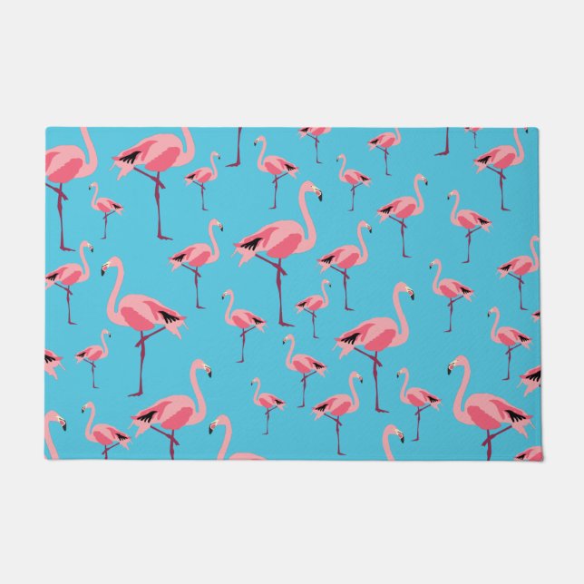 Paillasson Tropical Summer Pink Flamingo Pattern (Devant)
