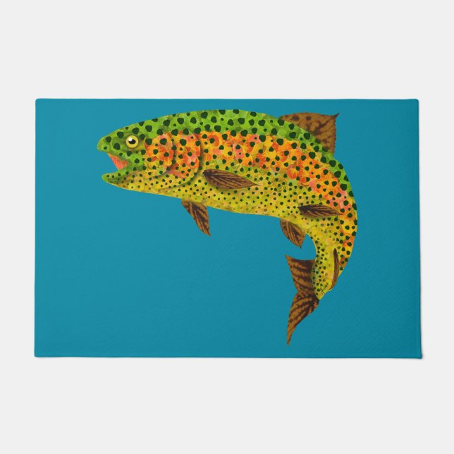 Paillasson Truite arc-en-ciel feuille Aspen 1 (Devant)