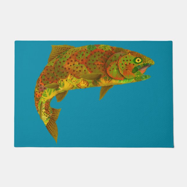 Paillasson Truite arc-en-ciel feuille Aspen 6 (Devant)