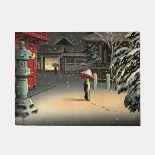 Paillasson Tsuchiya Koitsu - Neige au temple de Nezu