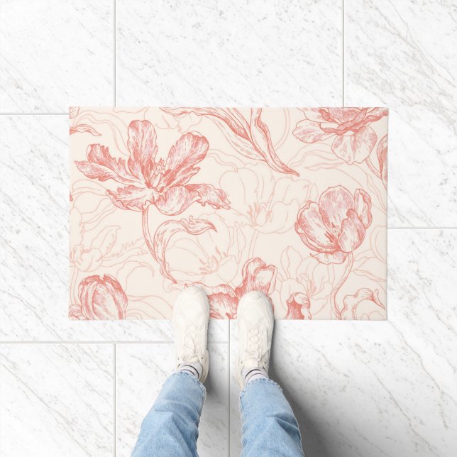 Paillasson Tulipe vintage motif floral (Intérieur)