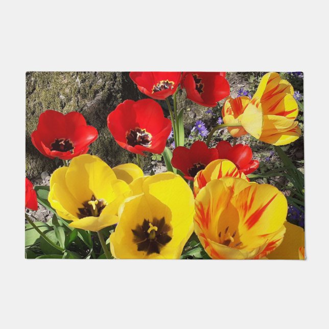 Paillasson Tulipes jaunes et rouges  (Devant)