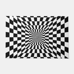 Paillasson tunnel d'échiquier d'illusion optique