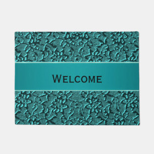 Paillasson turquoise de regard de brocard de