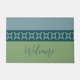 Paillasson Turquoise Et Bleu Avec Vert