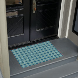 Paillasson Turquoise et Motif de démarrage circulaire