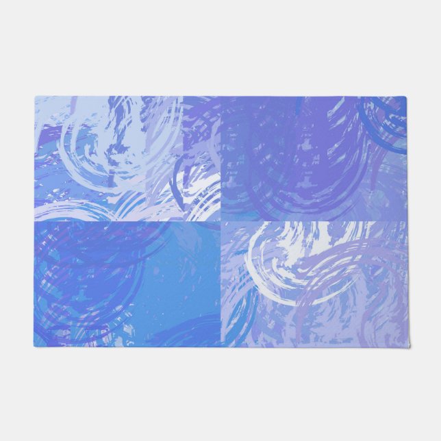 Paillasson Turquoise et violet Abstrait (Devant)