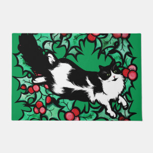 Paillasson Tuxedo Chat Holly Yule Artwork Chats