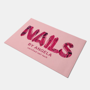 Paillasson Typographie acrylique rouge Technologie des ongles