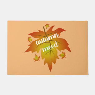 Paillasson Typographie de l'humeur d'automne feuille d'érable