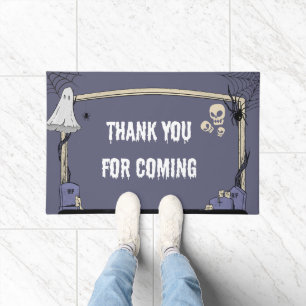 Paillasson Typographie du "Merci" d'Halloween éffrayant