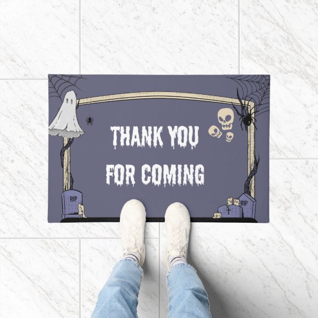 Paillasson Typographie du "Merci" d'Halloween éffrayant (Intérieur)